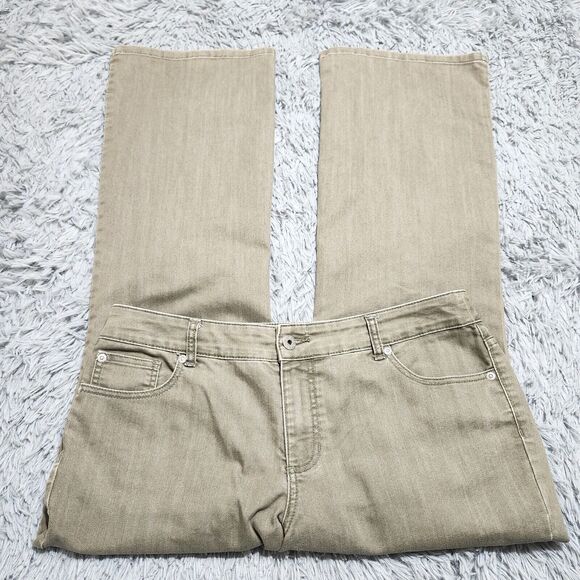 Chicos Platinum Womens Jeans 2 Short US 12 Brown Ultimate Fit Barely Flare 36x30 - Picture 3 of 11
